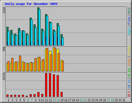 Daily usage for December 2025